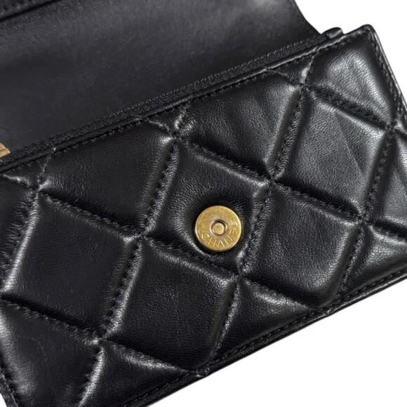 CHANEL Authentic Black Lambskin Leather Wallet - Picture 10 of 16